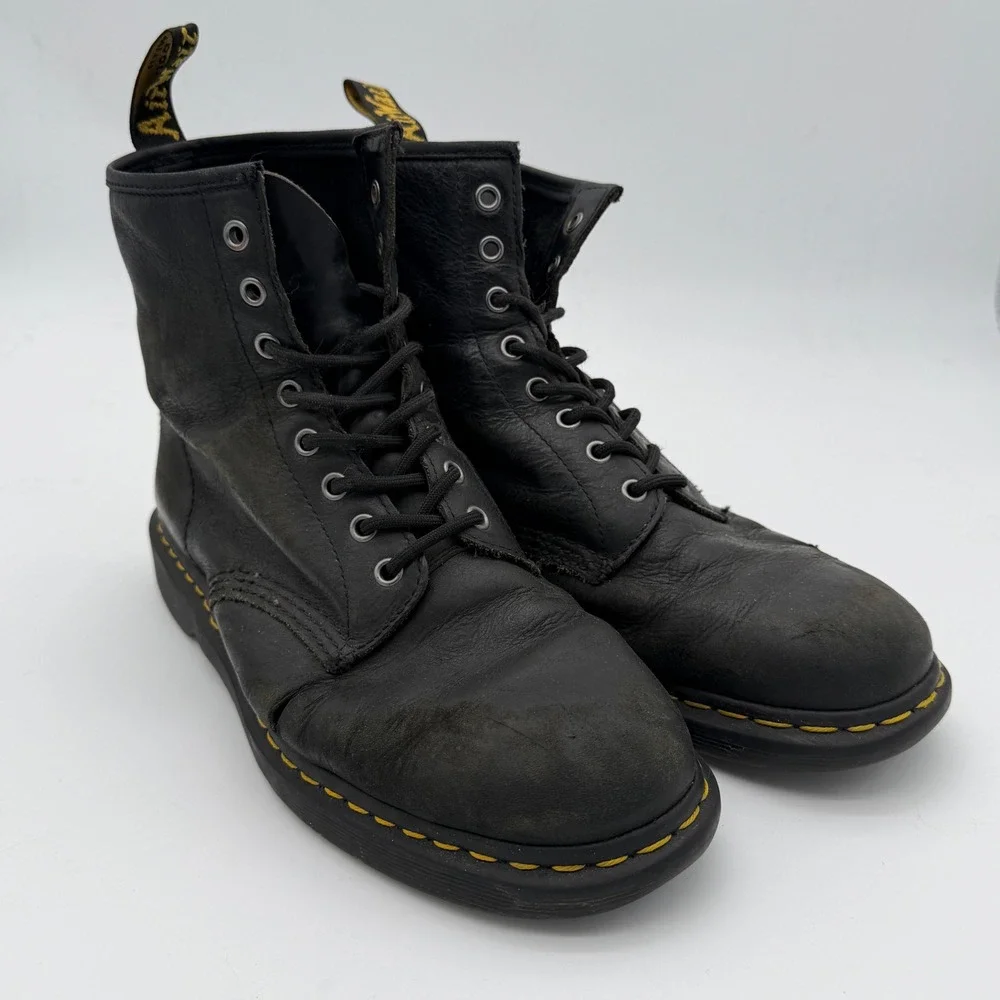 Dr. Martens 1460 Pascal Black Virginia Leather 8 Eye Combat Boots Mens 11